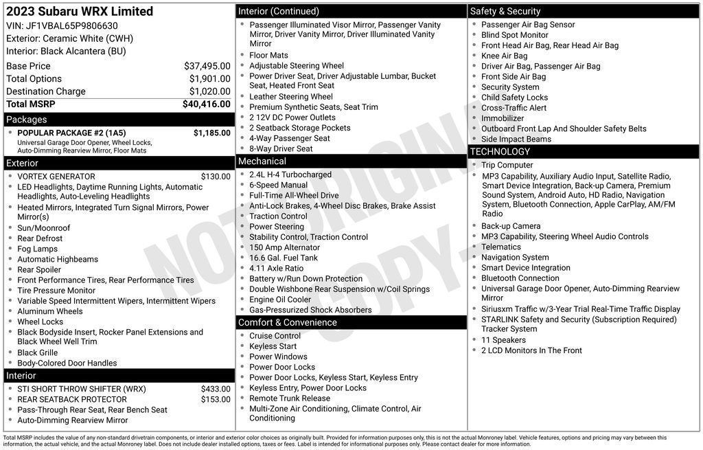 Used 2023 White Subaru Limited image 8