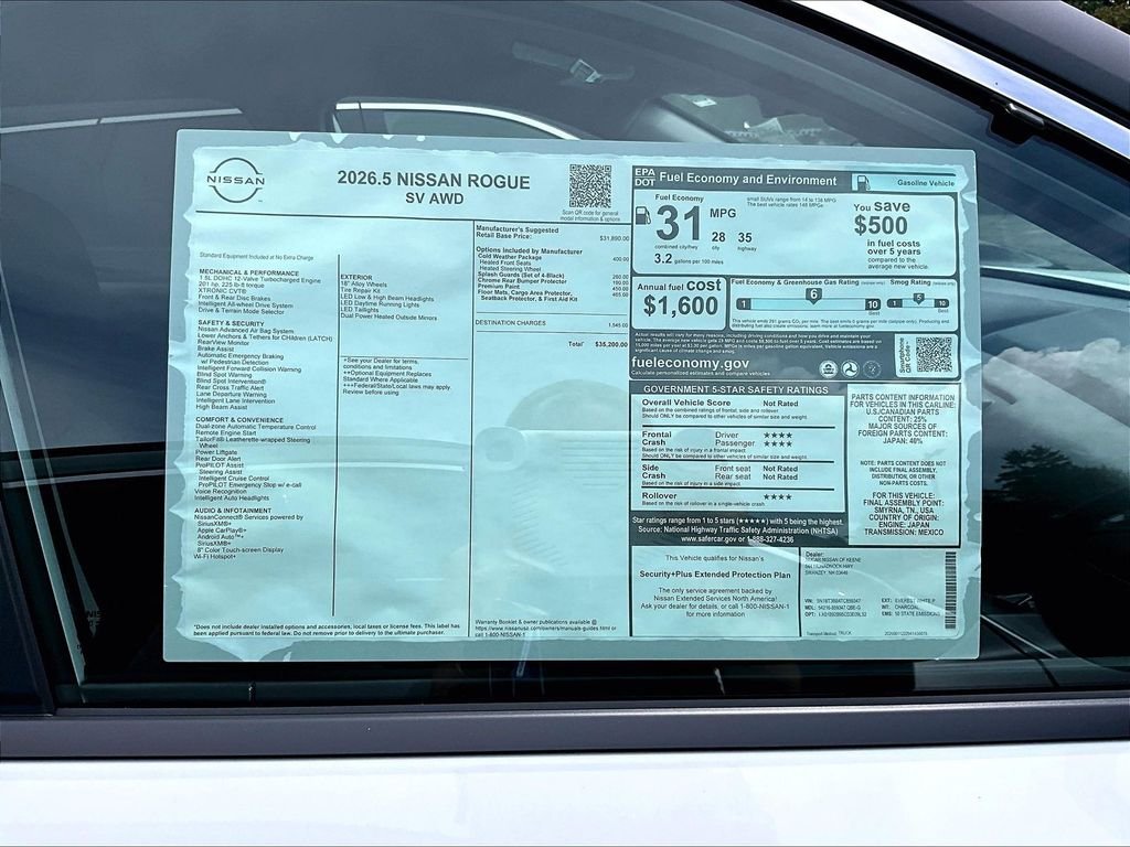 New 2026 White Nissan SV image 13