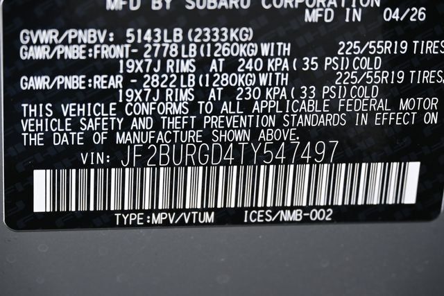 New 2026 Gray Subaru Limited XT image 21