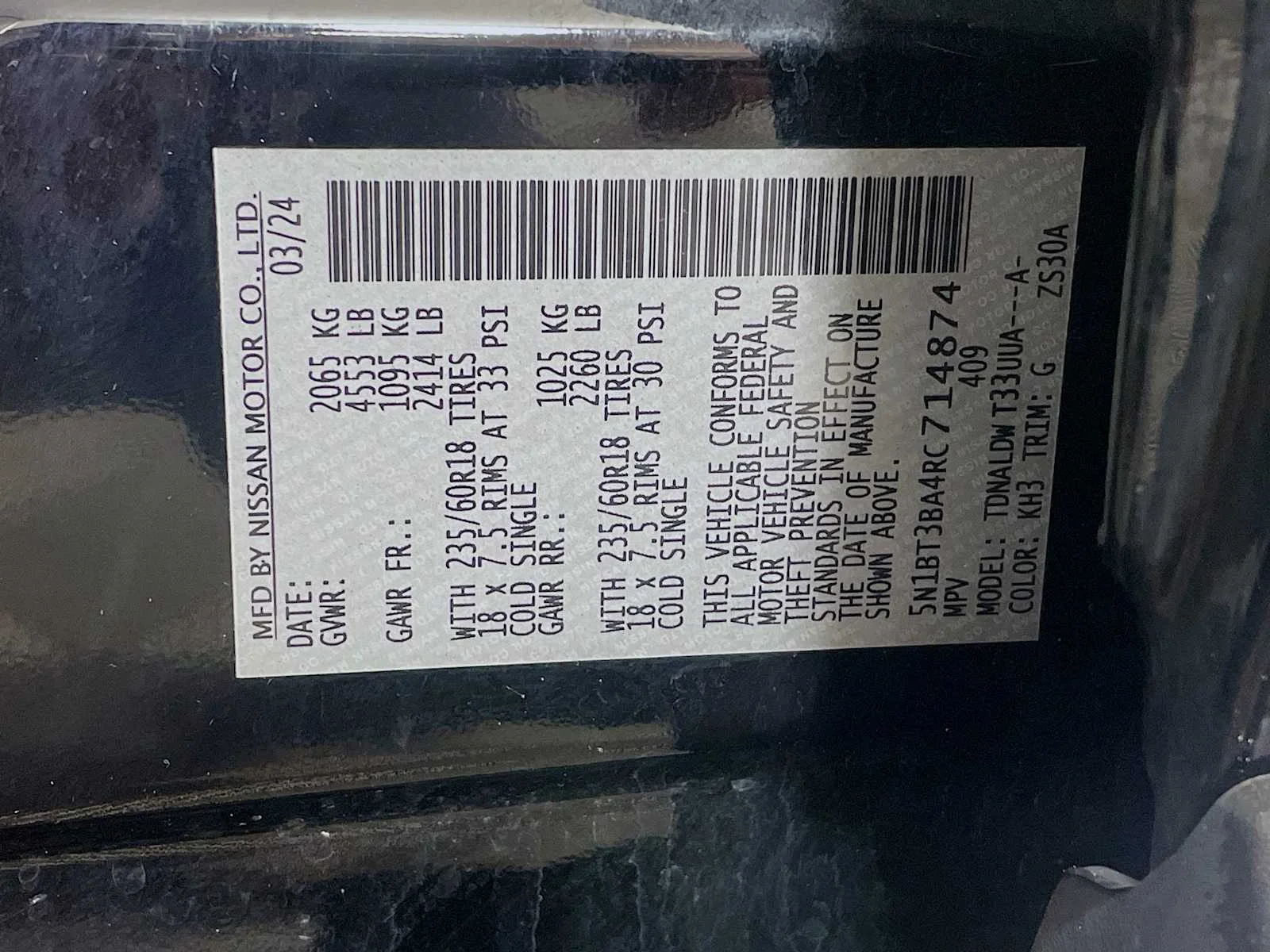Certified Used 2024 Super Black Nissan SV image 27