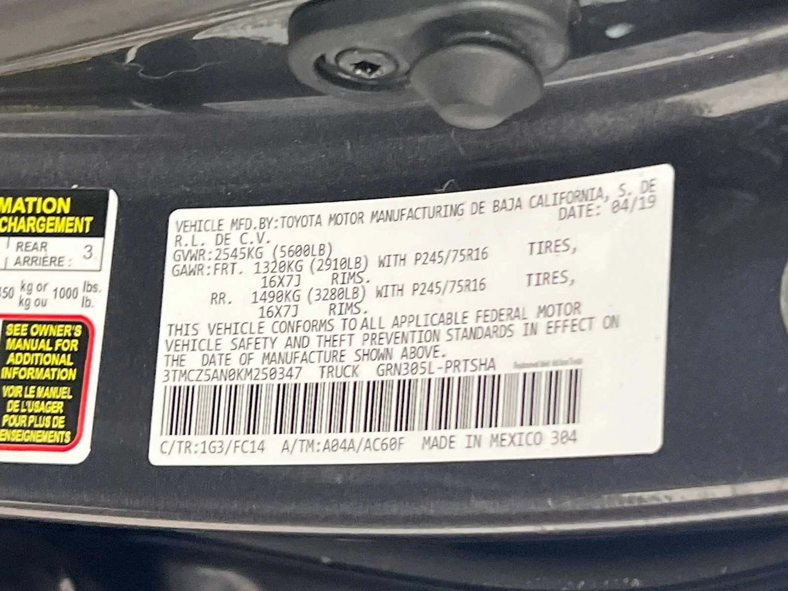 Used 2019 Magnetic Gray Metallic Toyota SR5 image 31