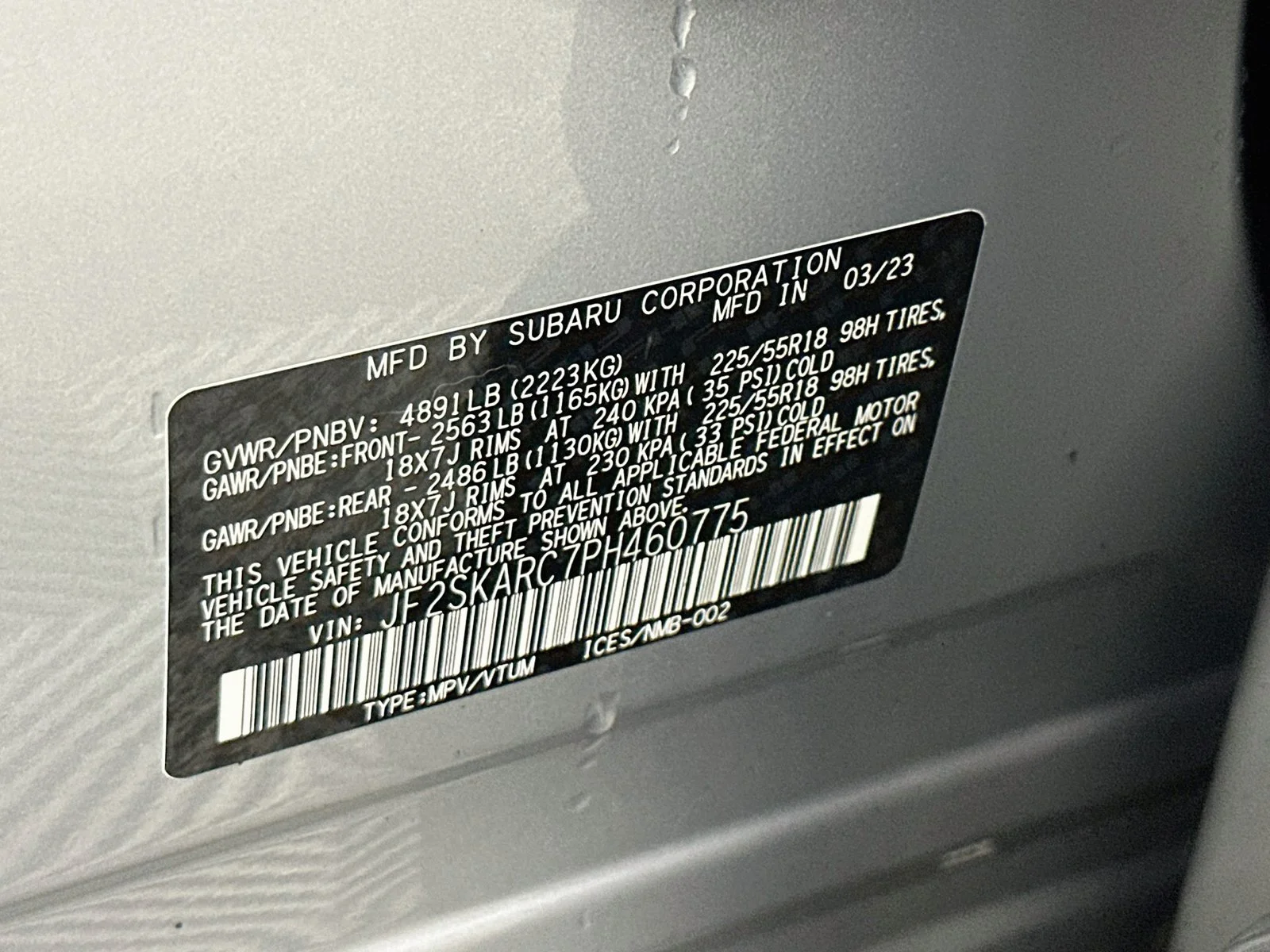 Used 2023 Ice Silver Metallic Subaru Touring image 34