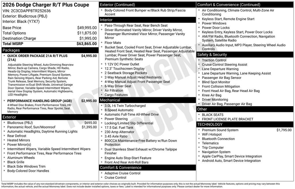 New 2026 Bludicrous Exterior Paint Dodge R/T Plus image 3