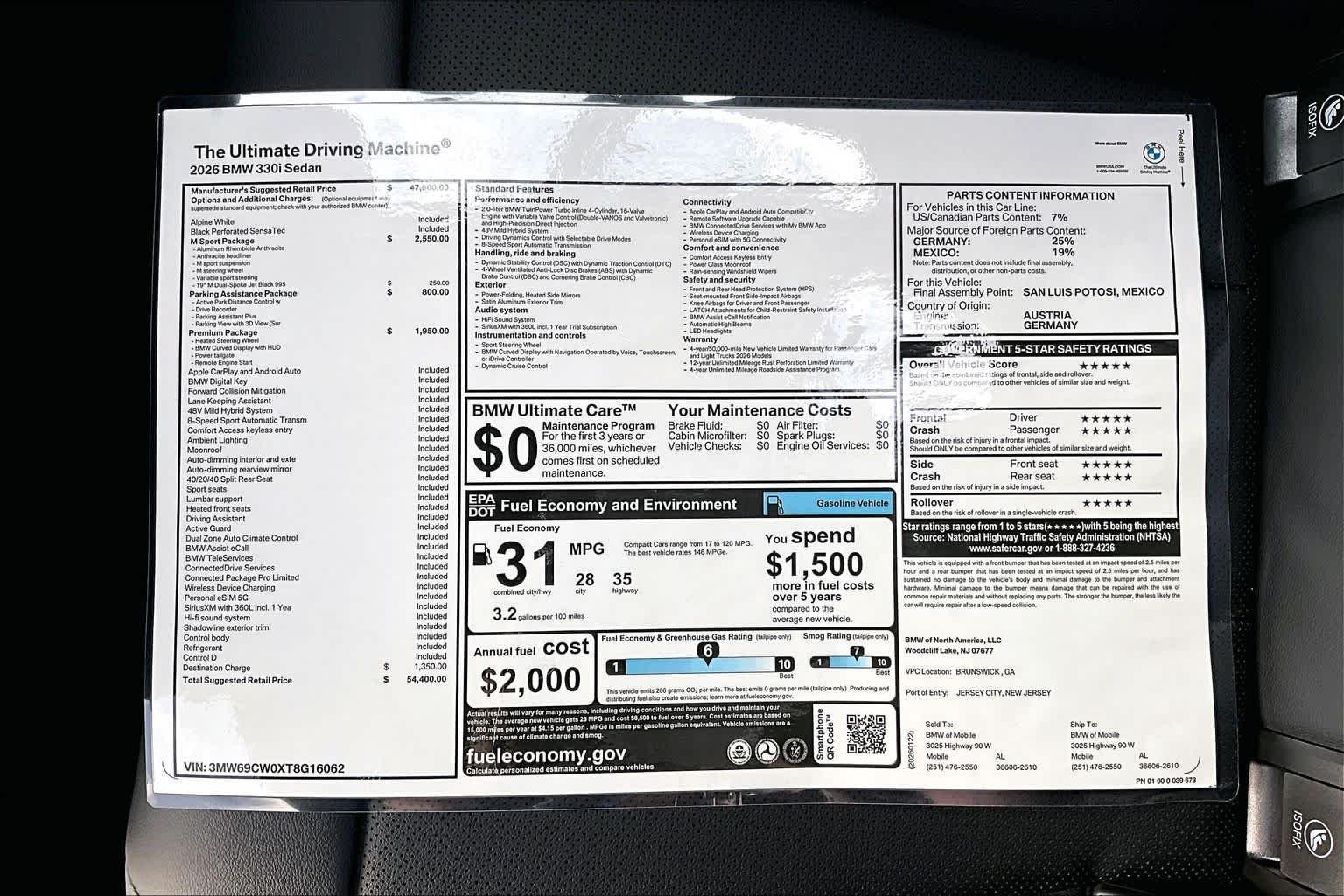 New 2026 Alpine White BMW 330i NA image 20