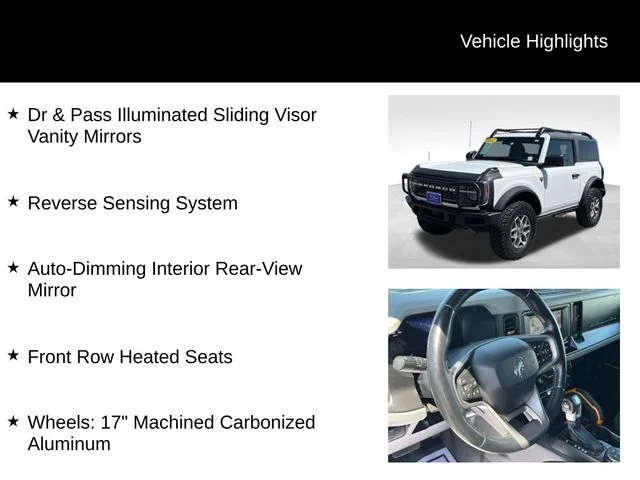 Used 2021 White Ford Badlands image 15