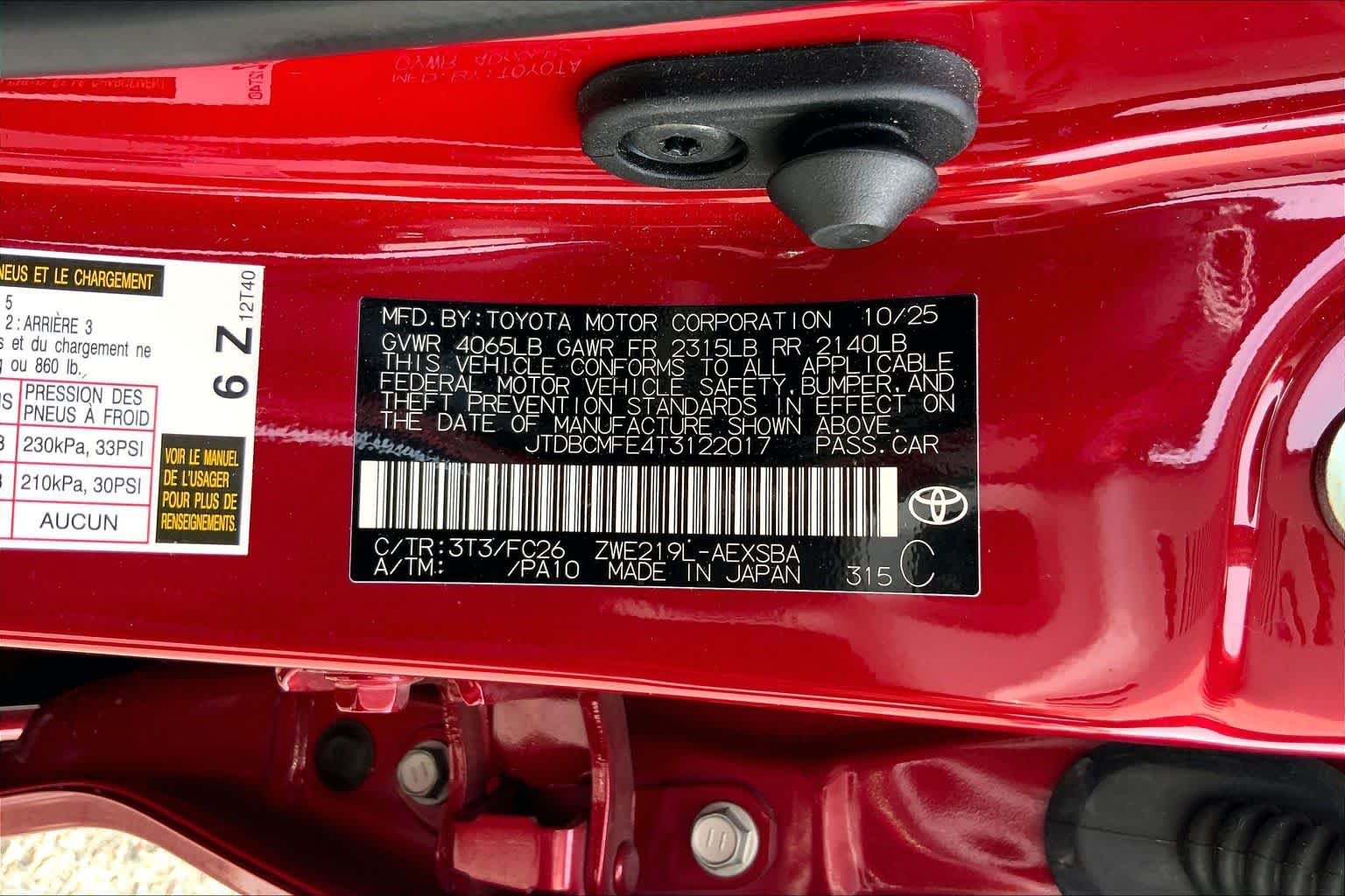Used 2026 Ruby Flare Pearl Toyota Hybrid SE image 36