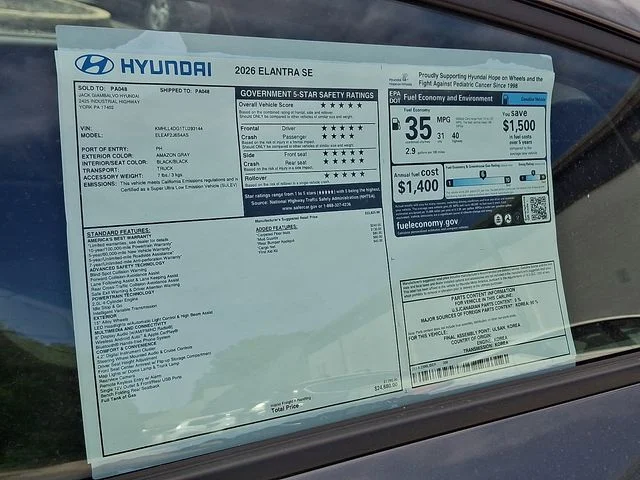 New 2026 Gray Hyundai SE image 16