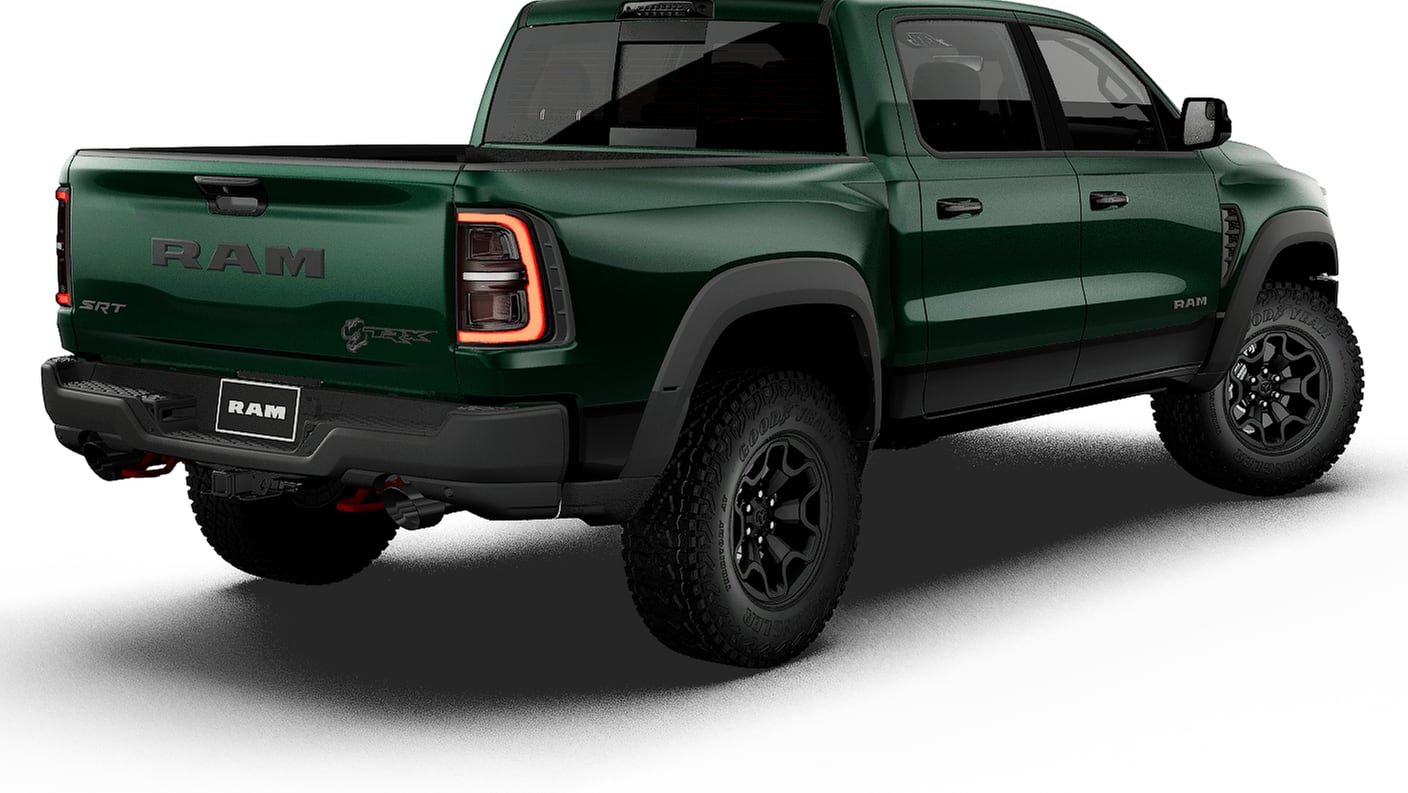 New 2027 Serrano-Green Metallic Exterior Paint RAM TRX image 2