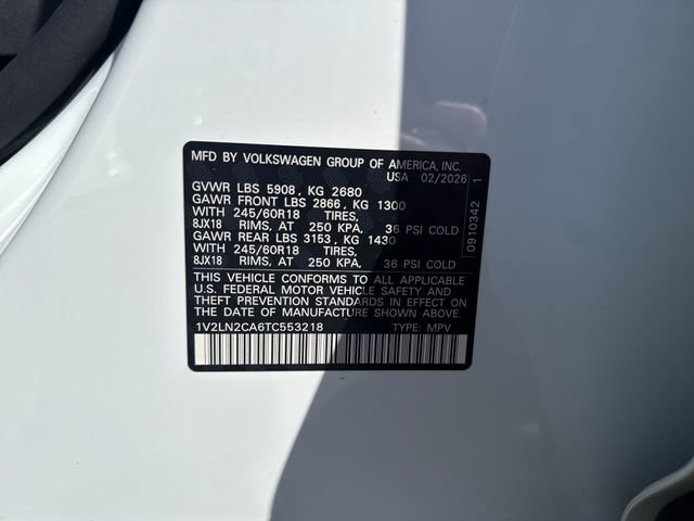 New 2026 Opal White Pearl Volkswagen 2.0T SE image 18
