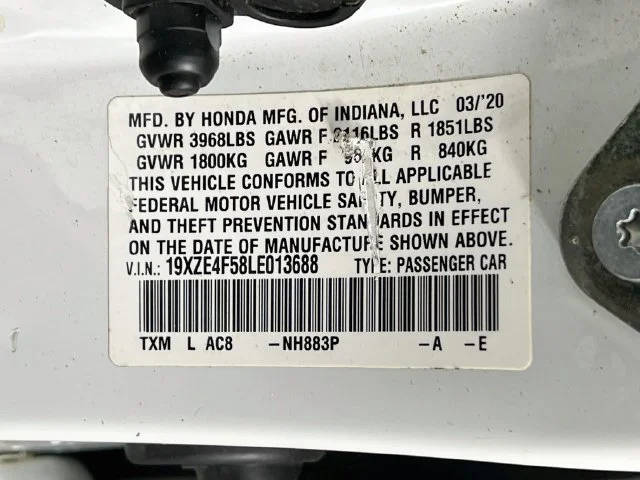Used 2020 White Honda EX image 27