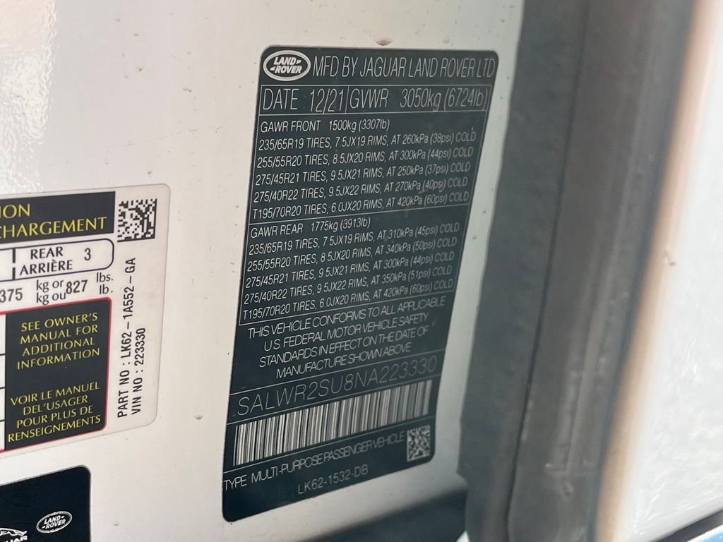 Used 2022 White Land Rover HSE Silver Edition image 46