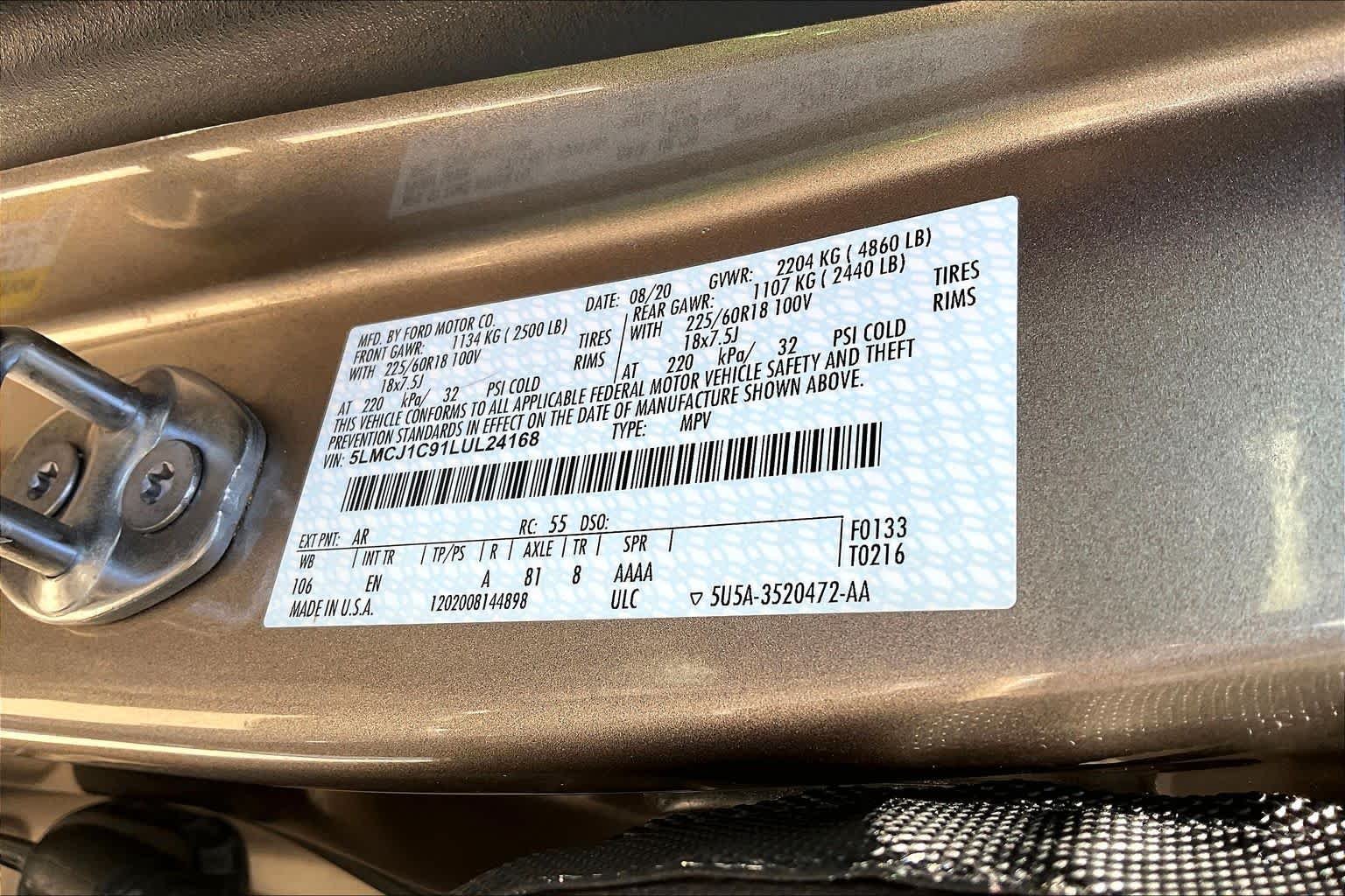 Used 2020 Iced Mocha Lincoln Standard image 30