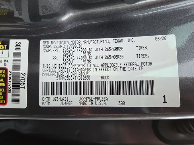 New 2026 Magnetic Gray Metallic Toyota Tundra Platinum image 25