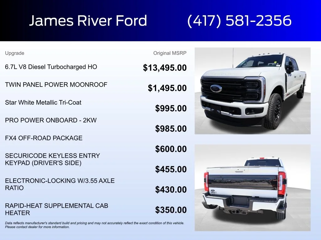 New 2026 Star White Metallic Tri-Coat Ford F-350® Platinum® image 5