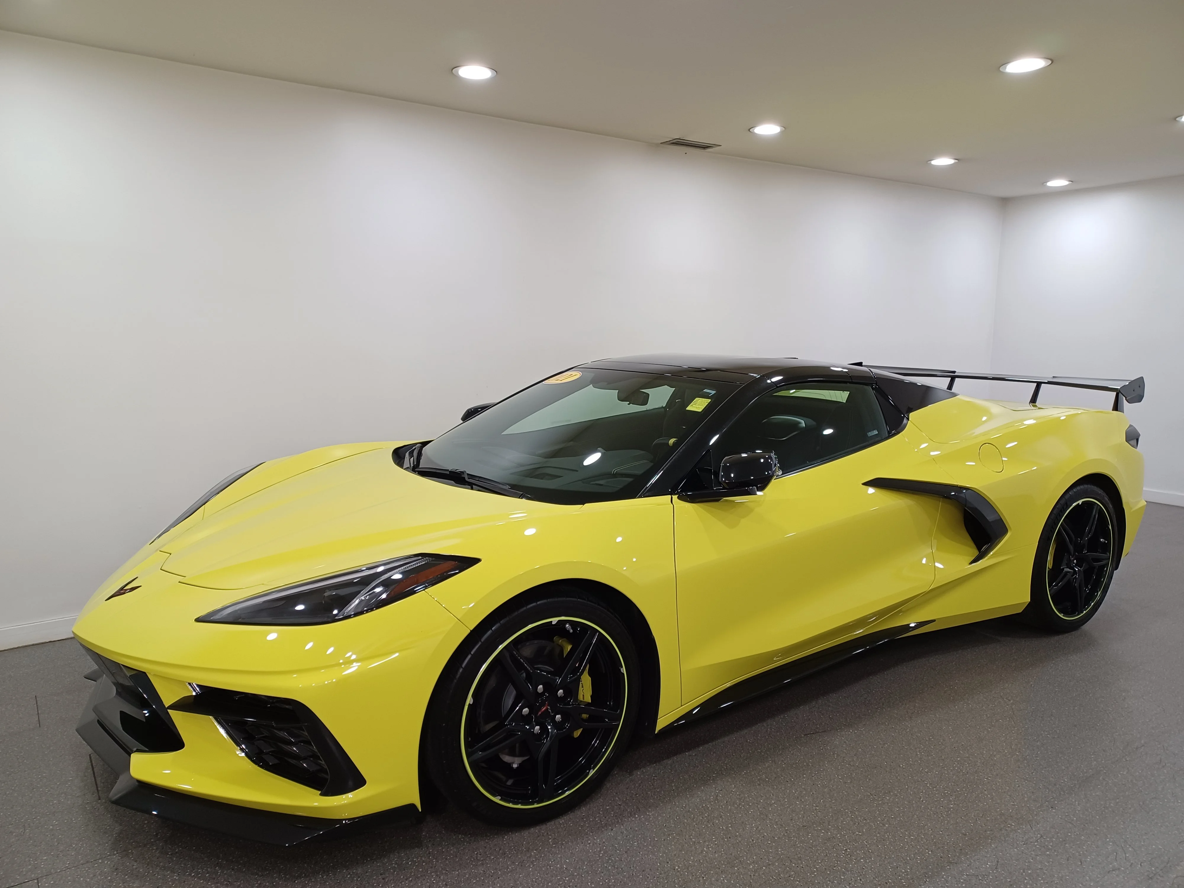 Used 2021 Accelerate Yellow Metallic Chevrolet Stingray Convertible 3LT*495HP!! | 6.2L V8 | Power Roof | Nav | Cooled Leather | Htd Wheel | Bose image 2