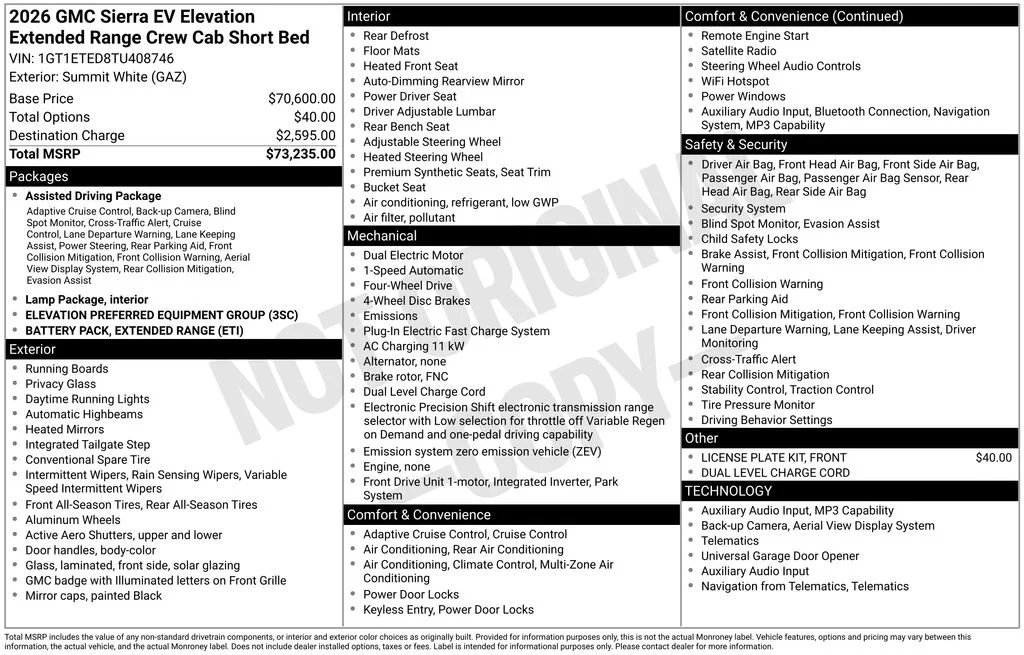 2026 GMC Sierra EV Elevation - Photo 6
