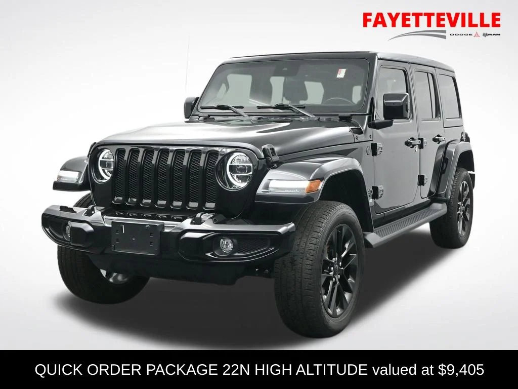 Used 2021 Black Jeep Unlimited Sahara High Altitude image 1