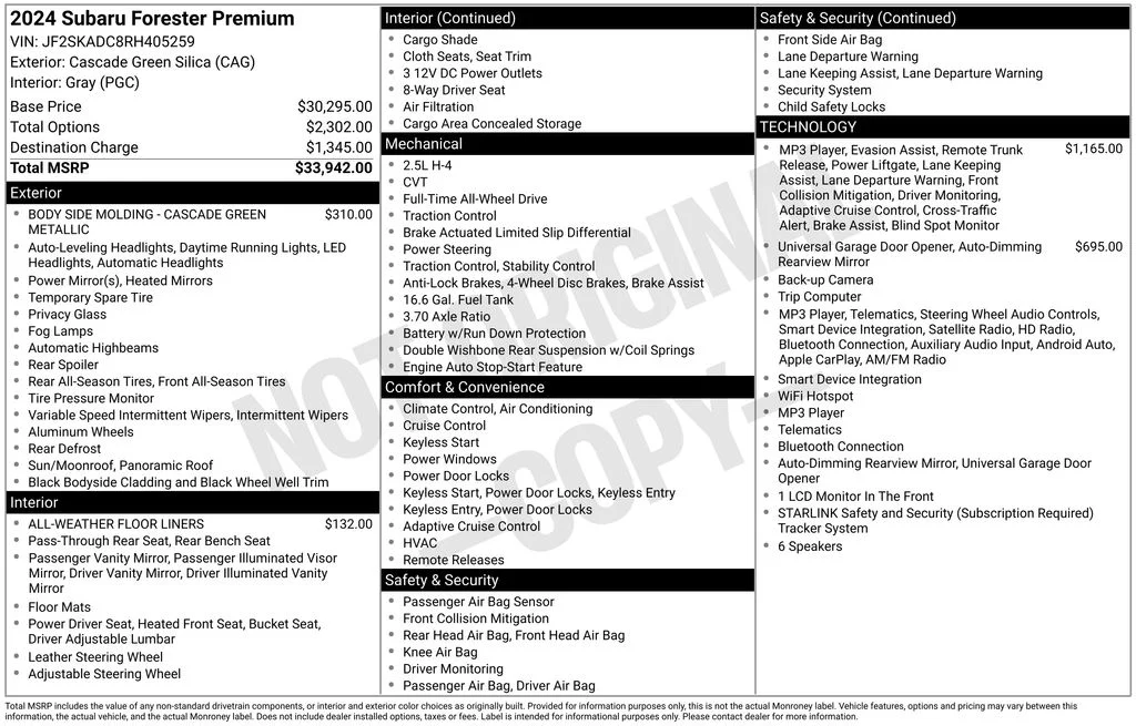 Used 2024 Green Subaru Premium image 9