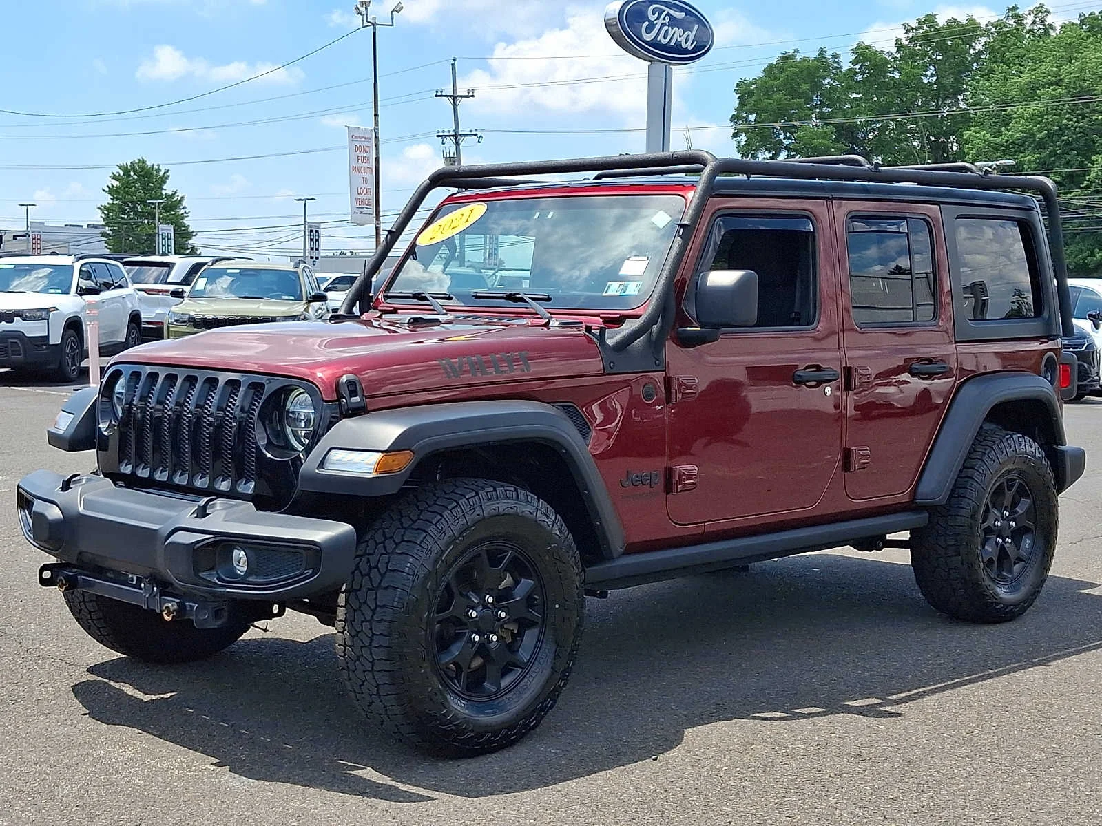 Used 2021 Snazzberry Pearlcoat Jeep Unlimited Willys image 3