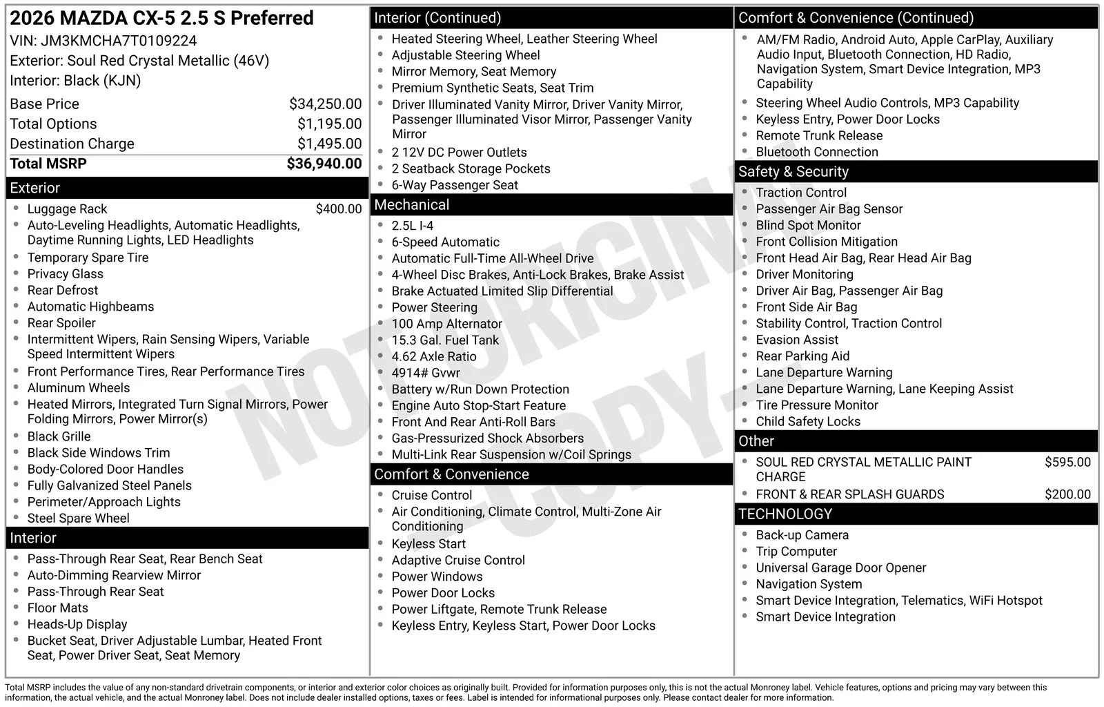 New 2026 Soul Red Crystal Metallic Mazda 2.5 S Preferred image 4