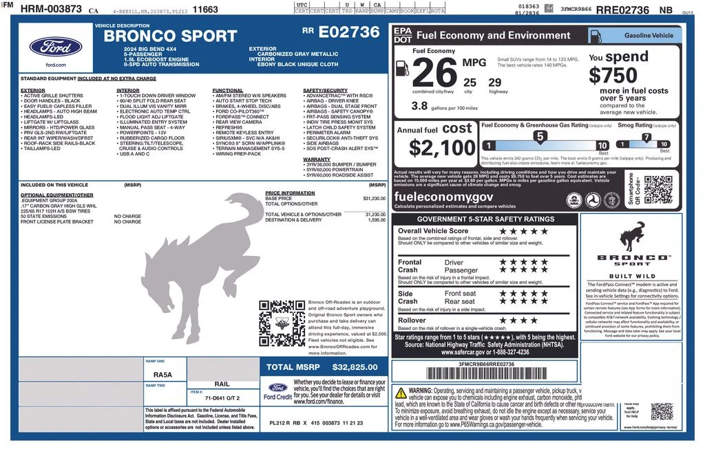 Certified Used 2024 Gray Ford Big Bend image 2