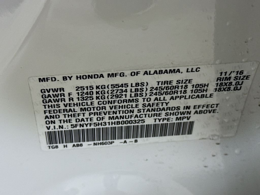 Certified Used 2017 White Diamond Pearl Honda EX image 39