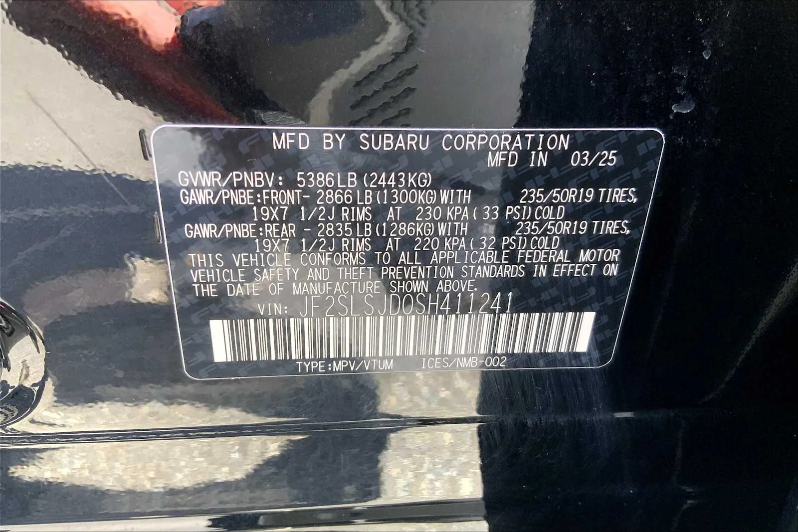 Certified Used 2025 Crystal Black Silica Subaru Sport Hybrid image 34