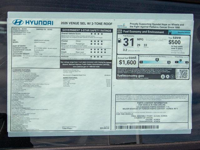 New 2026 Gray Hyundai SEL w/Two-Tone Roof image 28