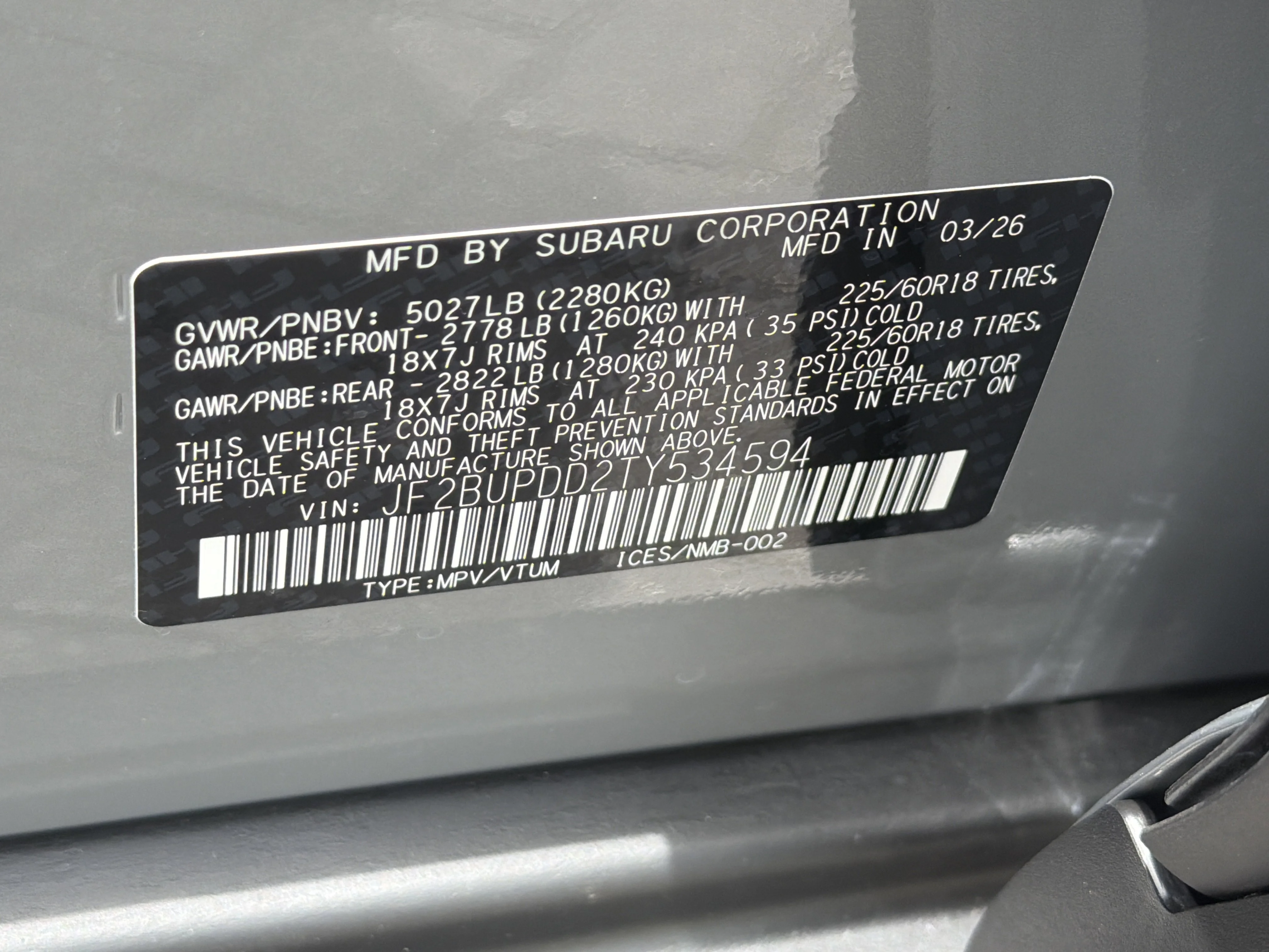 New 2026 RIVER ROCK PEARL Subaru Limited image 33