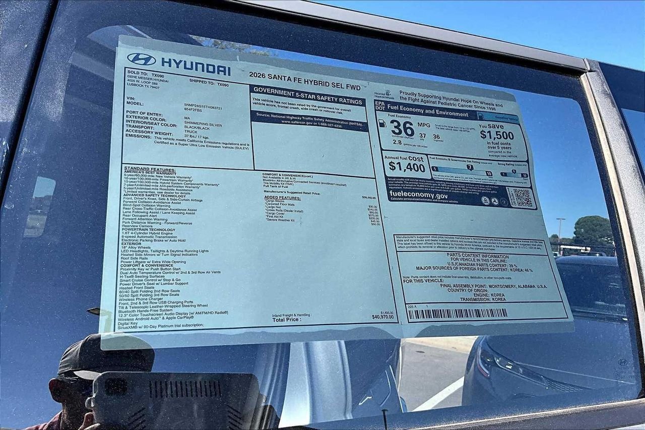 New 2026 Shimmering Silver Hyundai SEL image 20
