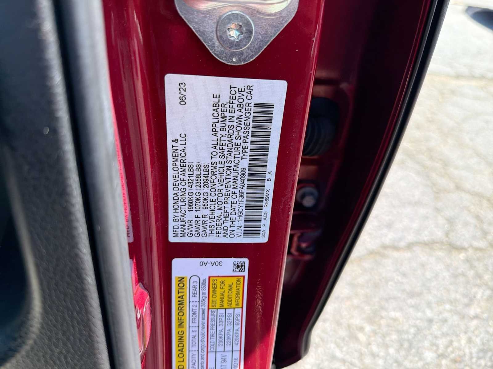 Certified Used 2023 Radiant Red Metallic Honda EX image 33