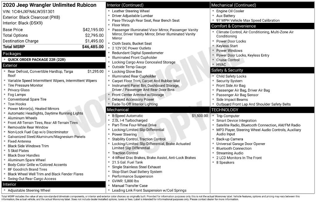 Used 2020 Black Jeep Unlimited Rubicon image 31