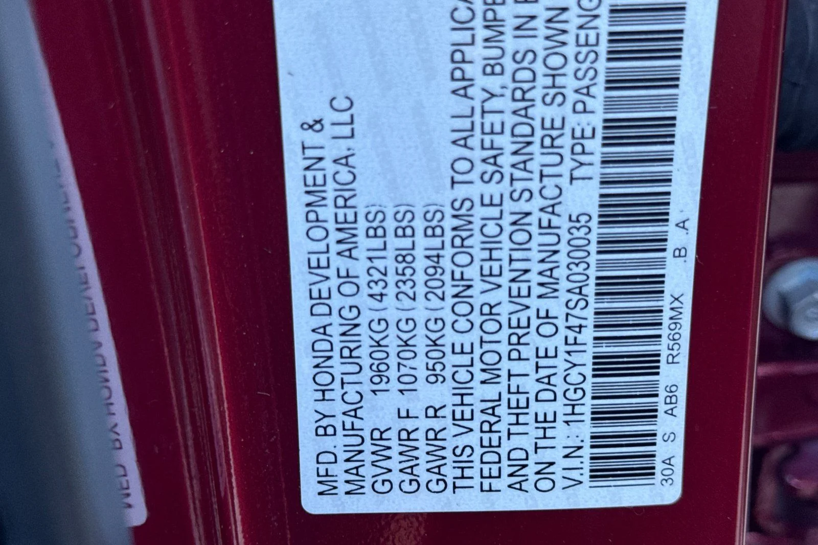 Certified Used 2025 Radiant Red Metallic Honda SE image 33