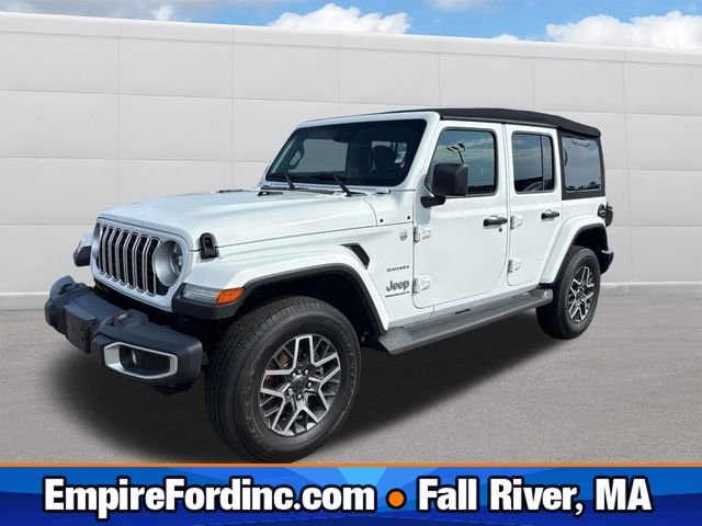 Used 2024 Bright White Clearcoat Jeep Sahara image 1