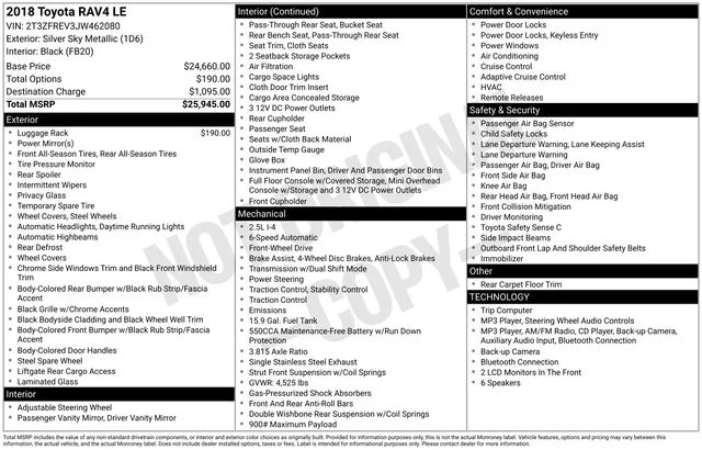 Used 2018 Silver Toyota LE image 15