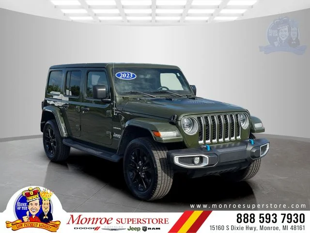 Used 2023 Green Jeep Sahara 4xe image 1