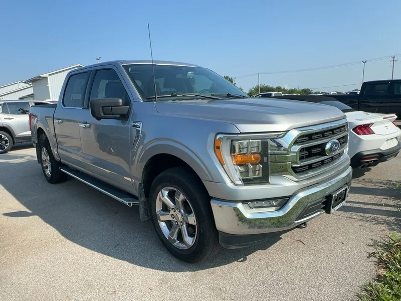 Certified Used 2022 Iconic Silver Metallic Ford XLT 4WD SuperCrew 5.5