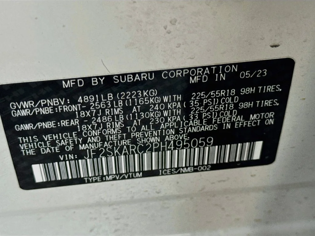 Certified Used 2023 White Subaru Touring image 41