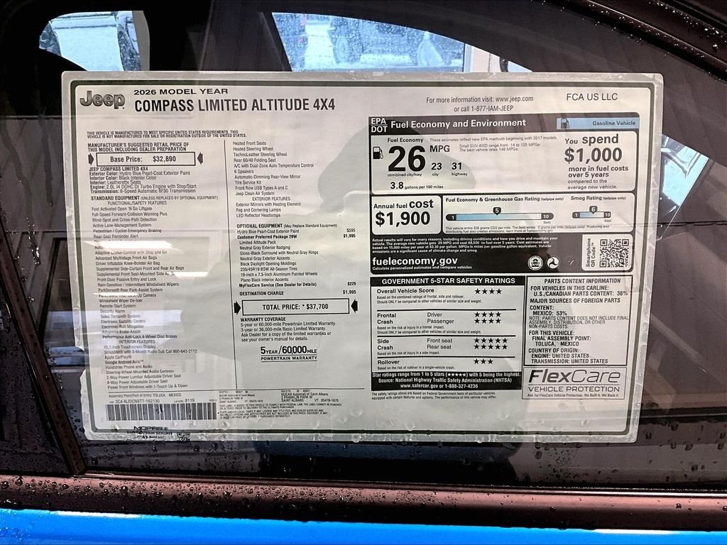 New 2026 Hydro Blue Pearlcoat Jeep Limited image 17
