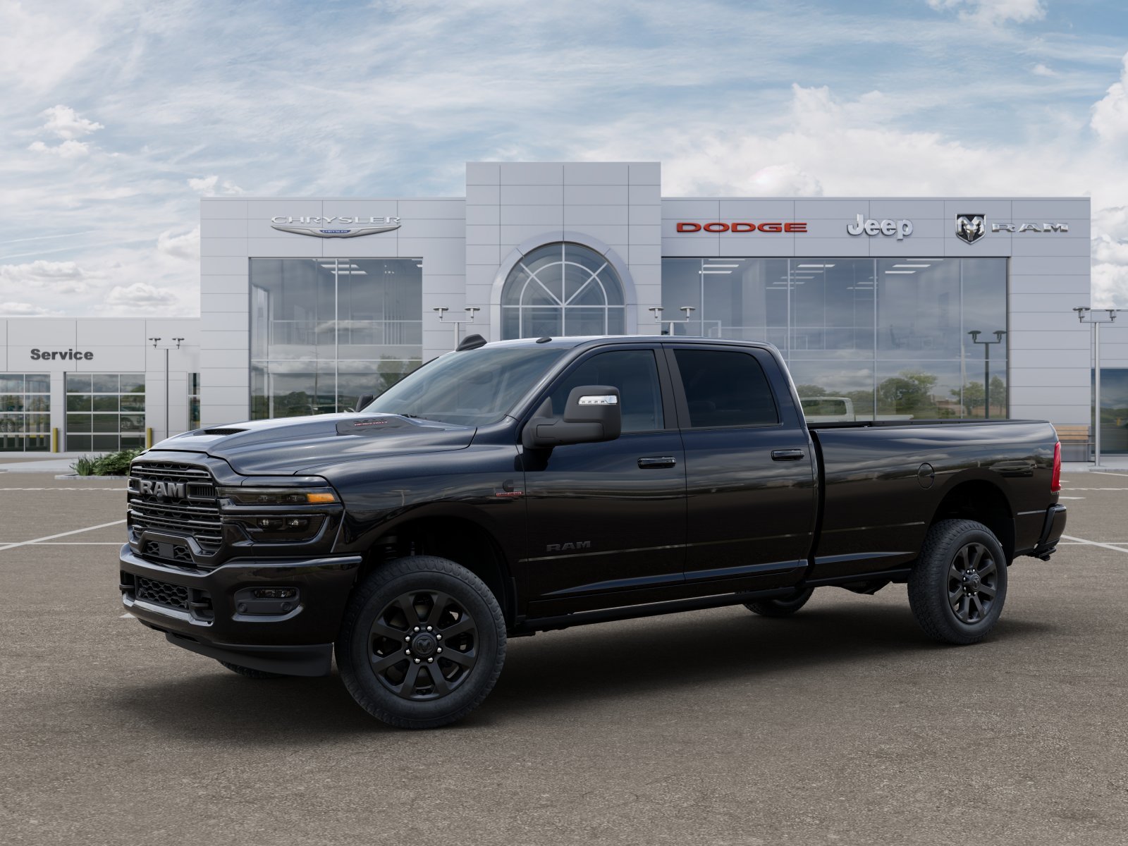 New 2025 Diamond Black Crystal Pearl-Coat Exterior Paint RAM Laramie image 40