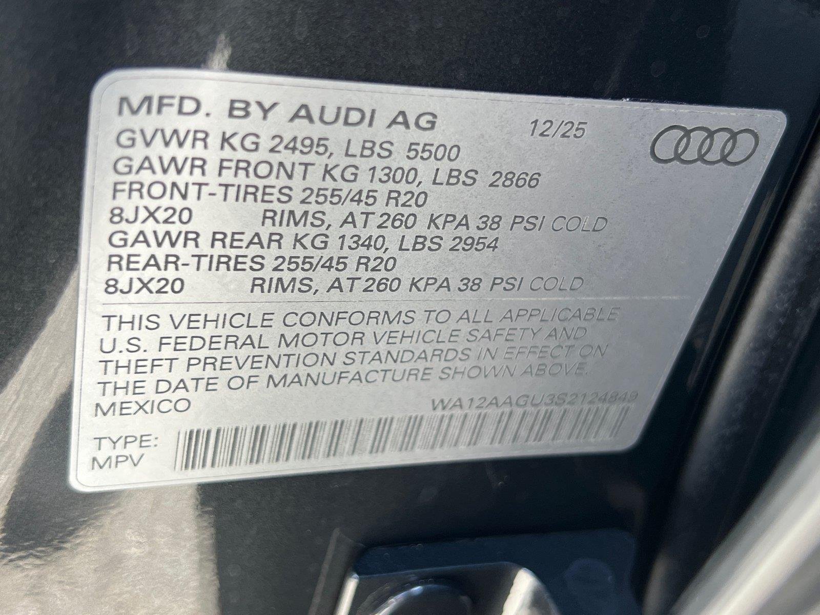 Used 2025 Tambora Gray Metallic Audi Premium Plus image 34
