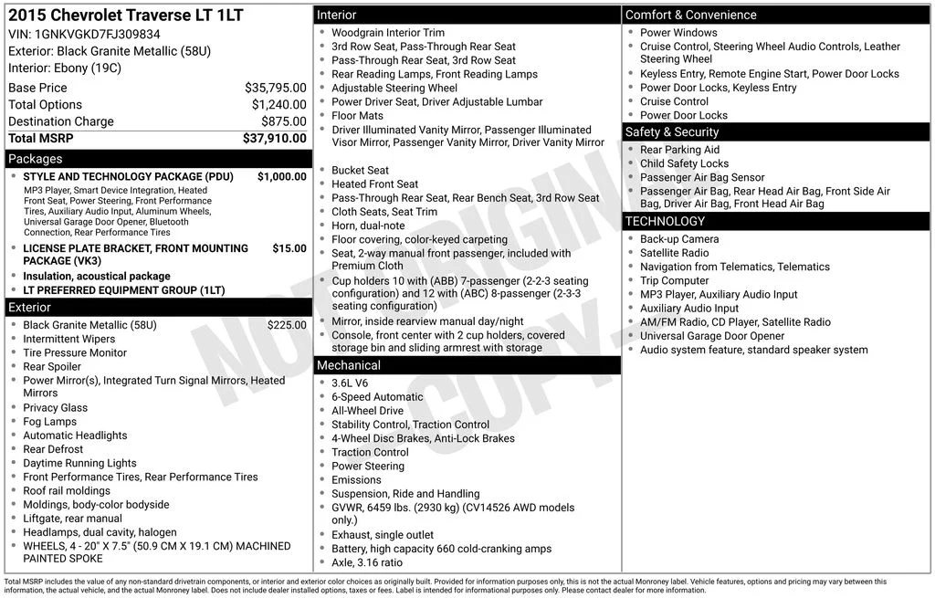 Used 2015 Black Chevrolet LT image 37