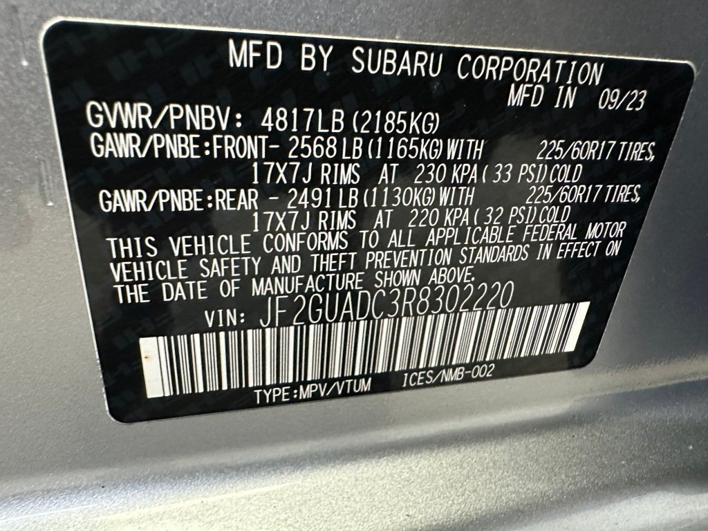 Certified Used 2024 Ice Silver Metallic Subaru Premium image 40