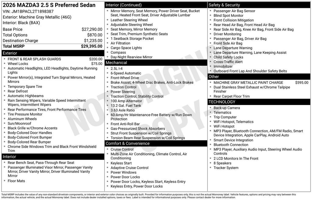 New 2026 Machine Gray Metallic Mazda 2.5 S Preferred image 3