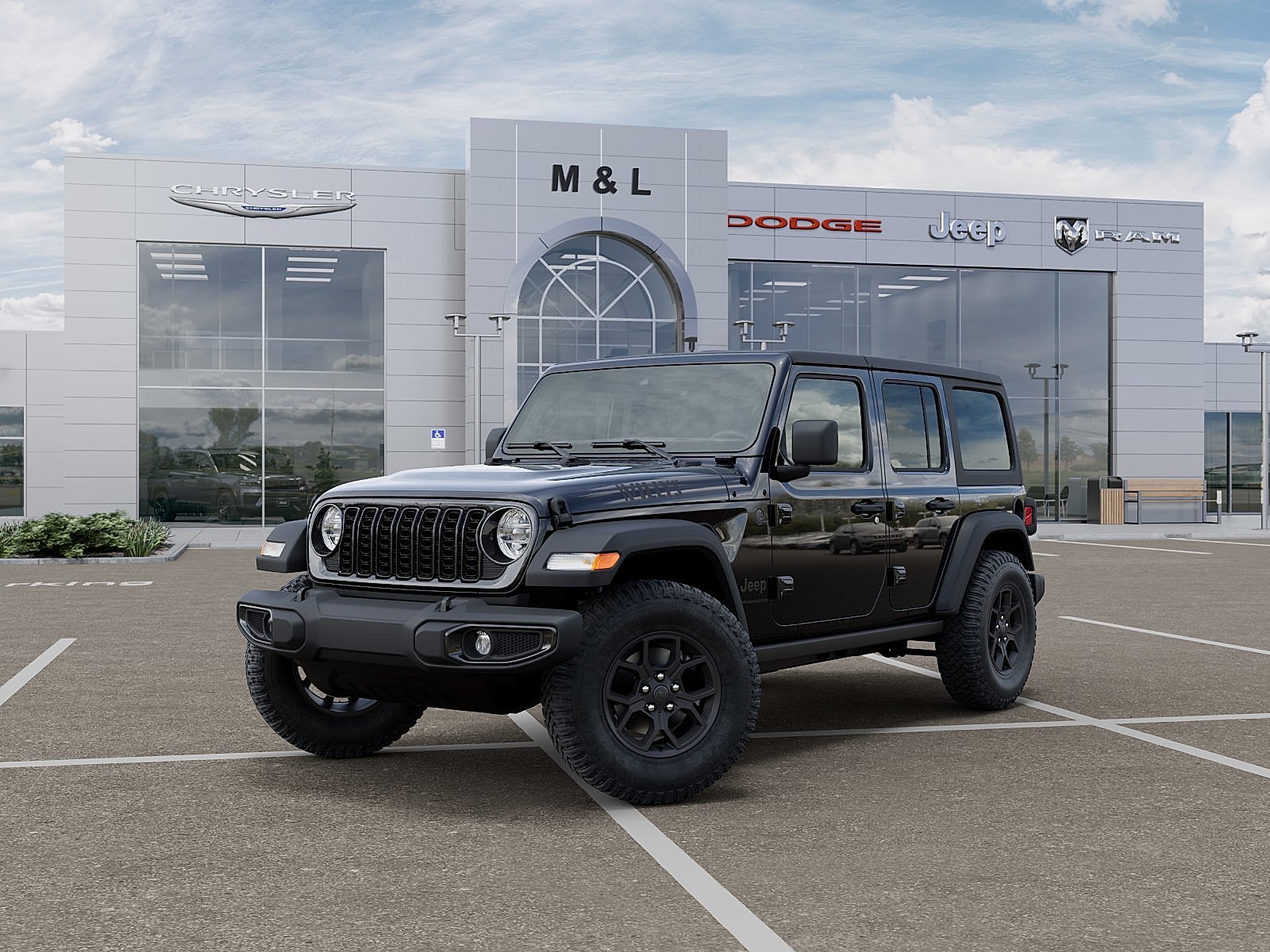 New 2026 Black Clearcoat Jeep 4-Door Willys 4x4 image 2