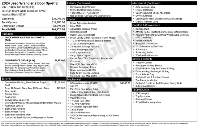 Used 2024 White Jeep Sport S image 18