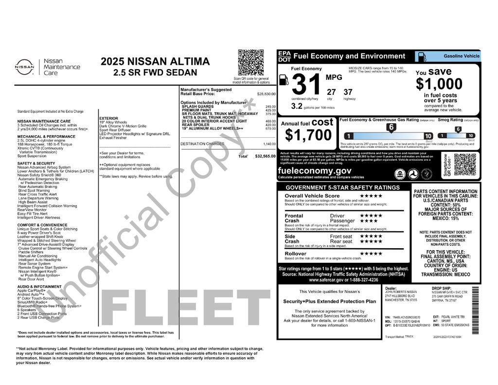 Used 2025 White Nissan 2.5 SR image 2