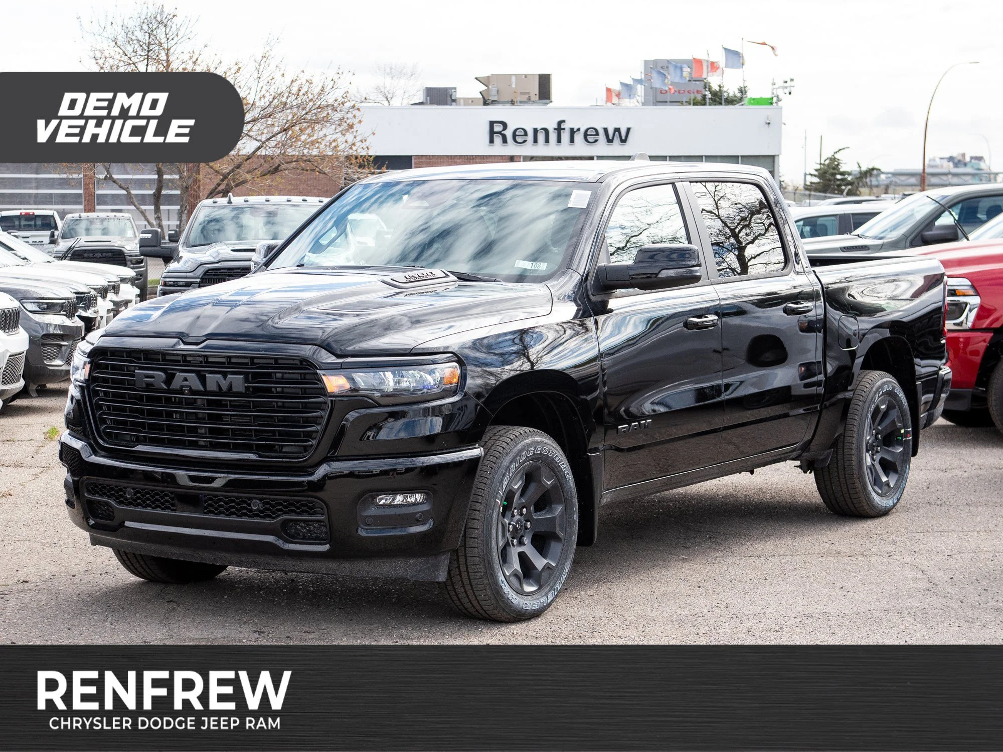 Used 2026 Black RAM Sport* Crew Cab 4x4, Heated Seats/Wheel, 3.92 Axle, Navigation image 1