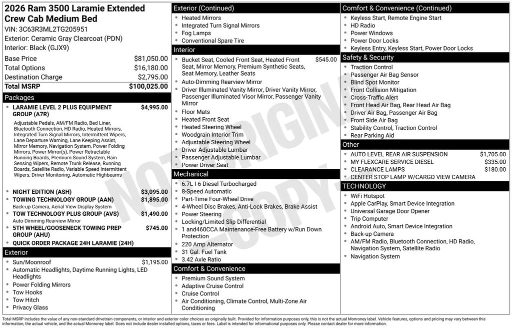 New 2026 Ceramic Gray Clear-Coat Exterior Paint RAM Laramie image 5