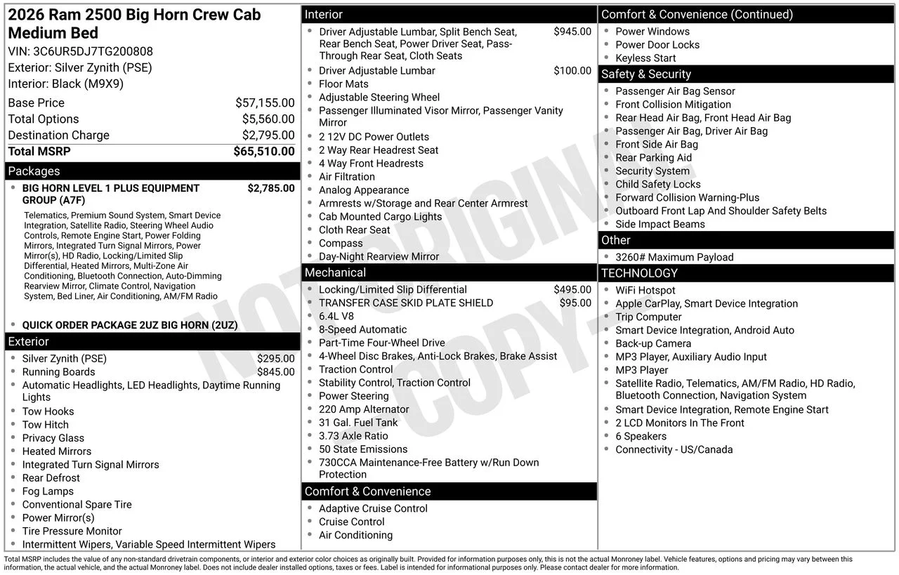 Used 2026 Silver Ram Big Horn image 32
